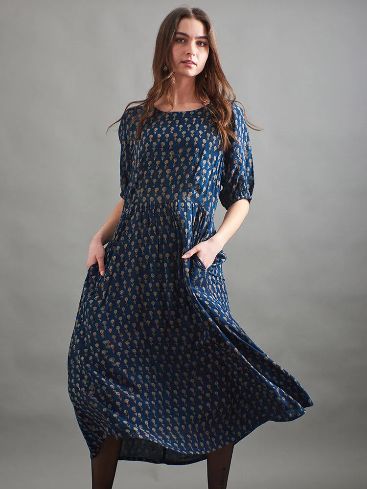 Sydney Midi Dress - Midnight Mini Floral sold by Mata Traders