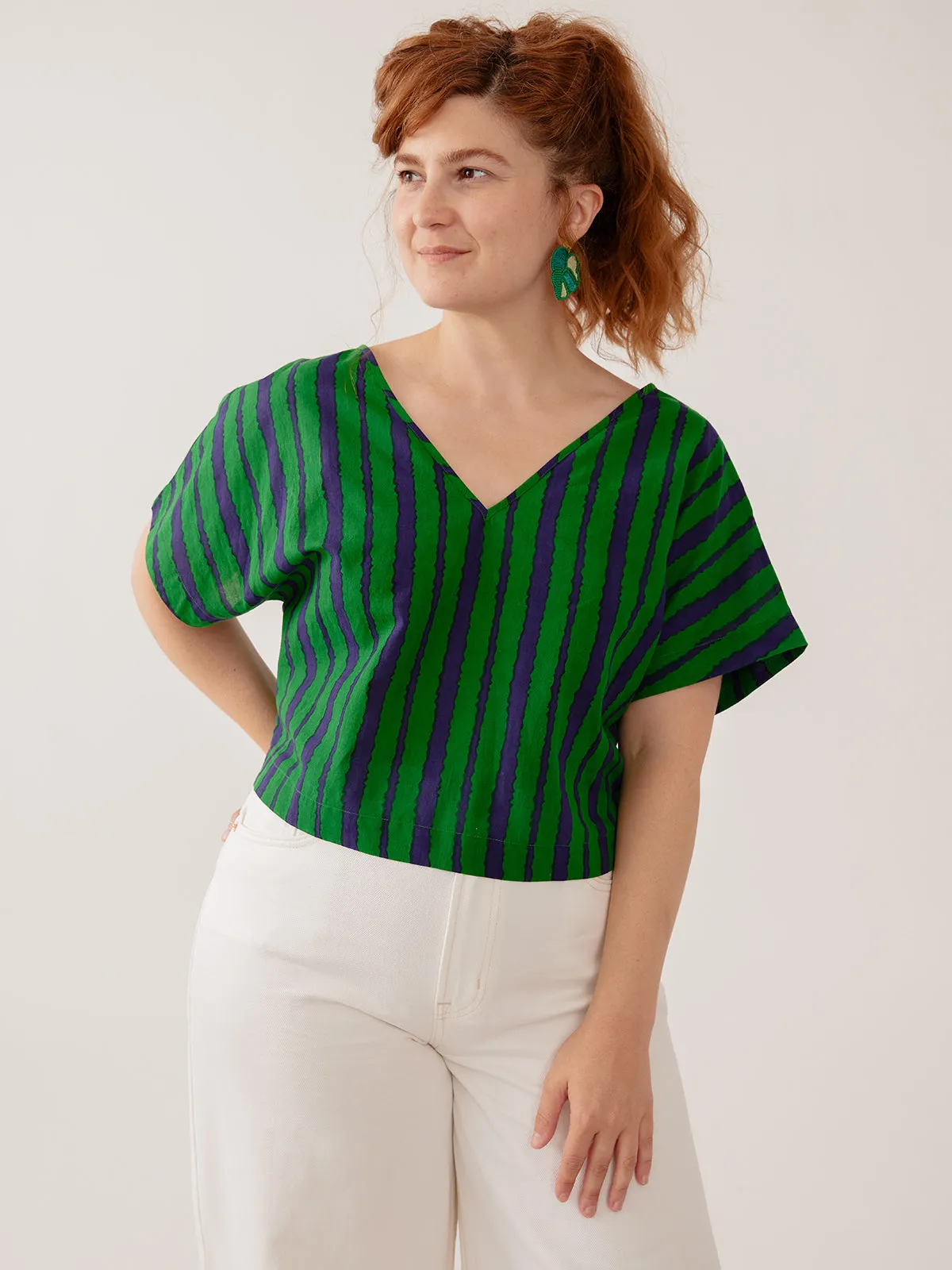 Riley V-Neck Dolman Top - Emerald sold by Mata Traders product image thumbnail 3
