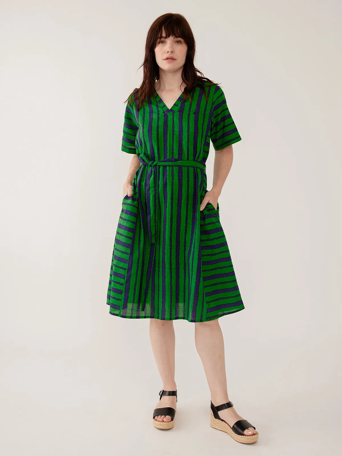 Karissa V-Neck Dress - Emerald sold by Mata Traders