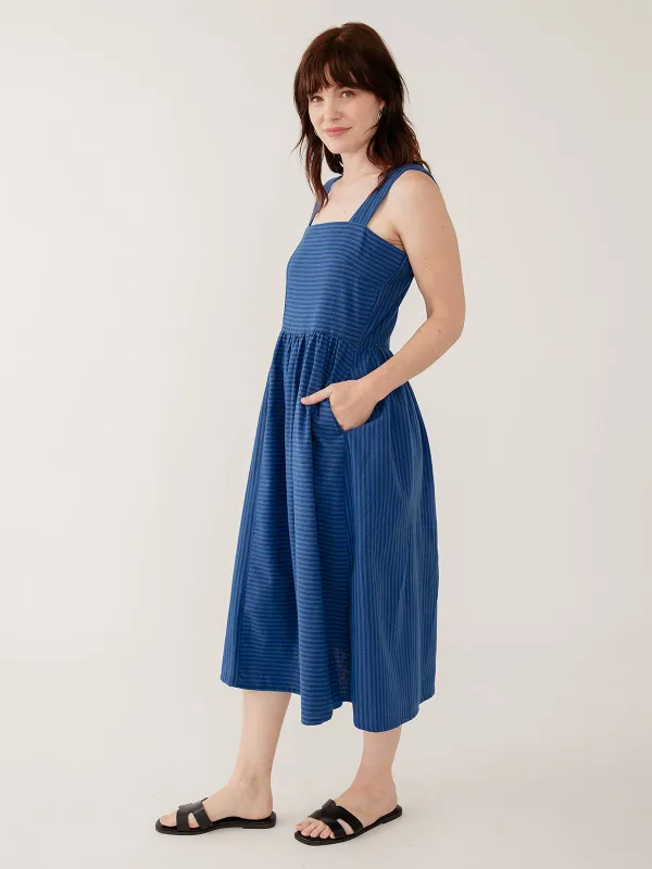 Nikita Dress - Cerulean Stripe made by Mata Traders
