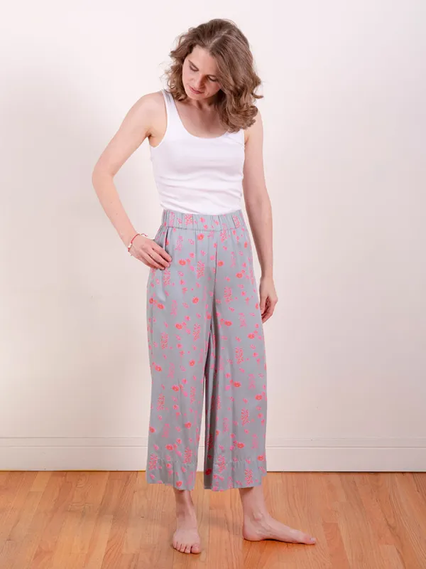 Cropped Rosie Pant - Botanical Slate sold by Mata Traders