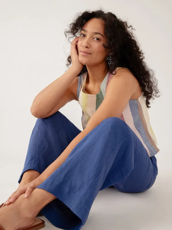 Lia Pant - Cerulean Linen sold by Mata Traders