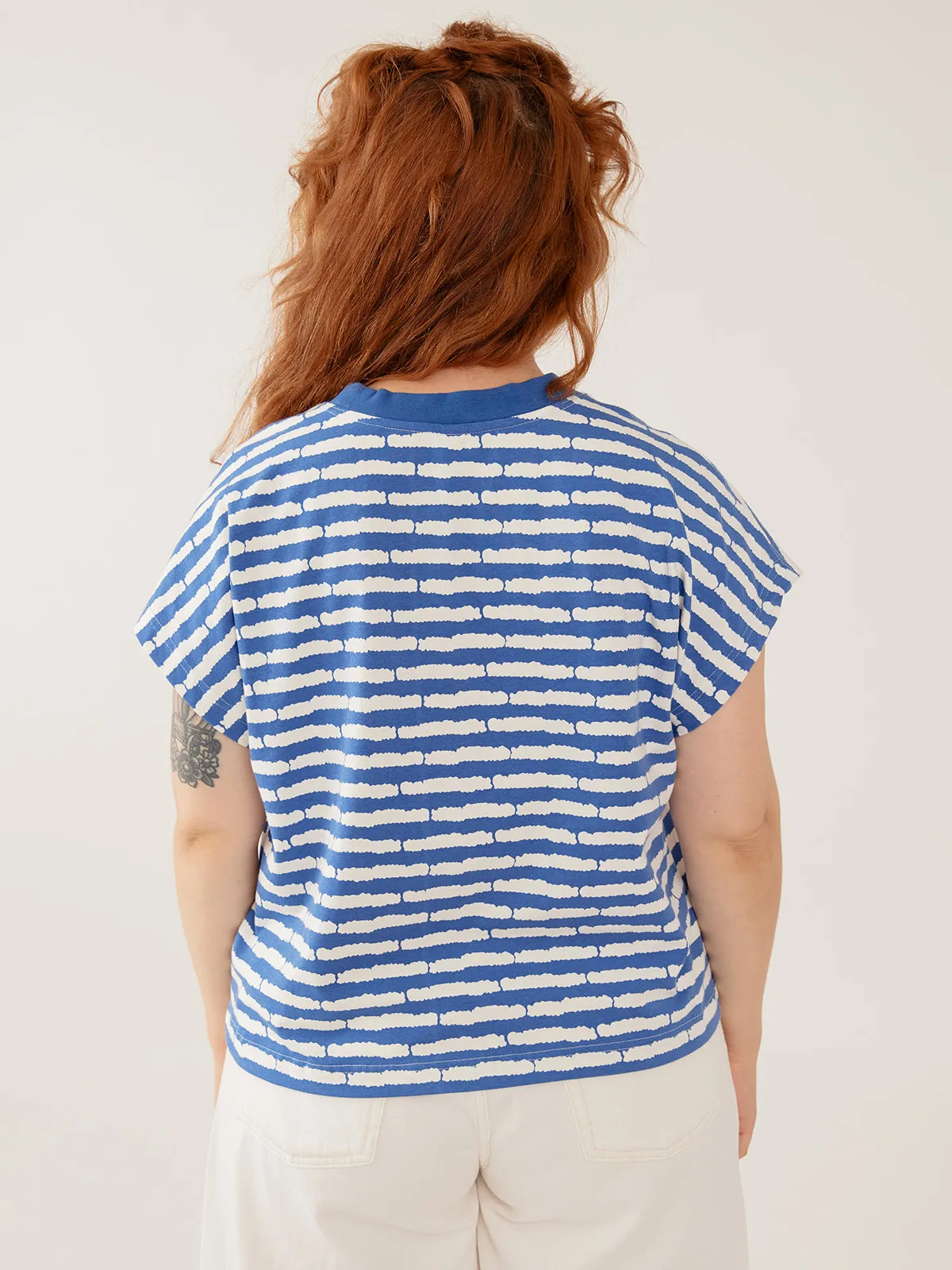 Caitlin Top - Cobalt Split Stripe sold by Mata Traders product image thumbnail 5