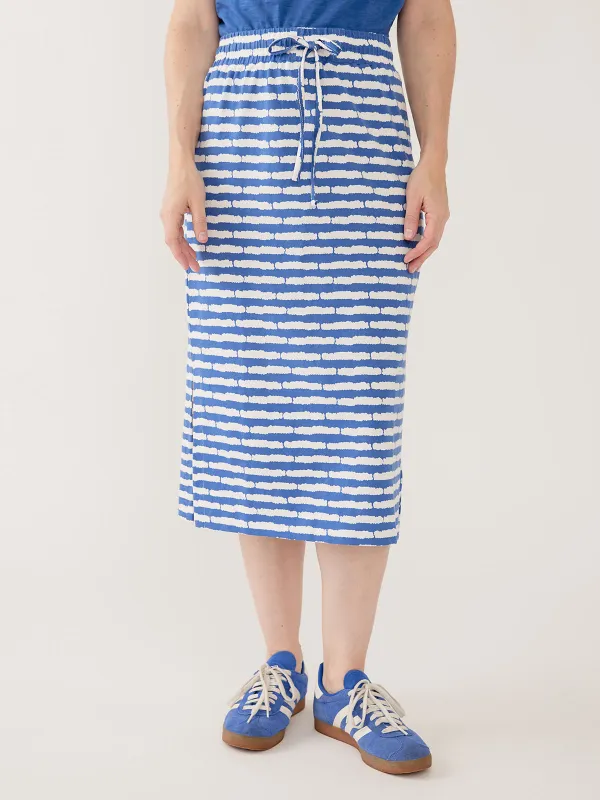 Isla Skirt - Cobalt Split Stripe sold by Mata Traders