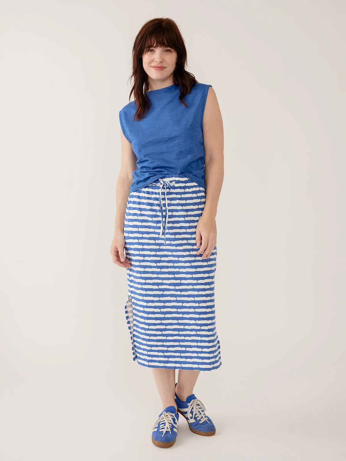Isla Skirt - Cobalt Split Stripe sold by Mata Traders product image thumbnail 5