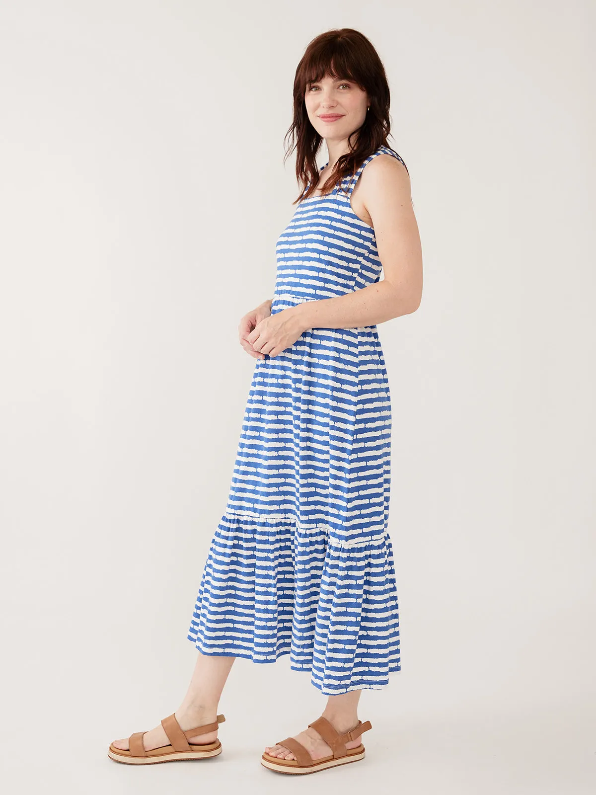 Opal Dress - Cobalt Split Stripe sold by Mata Traders product image thumbnail 3