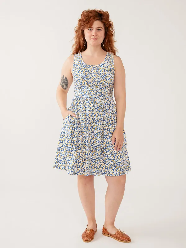 Asheville Dress - Fern Beats Blue made by Mata Traders