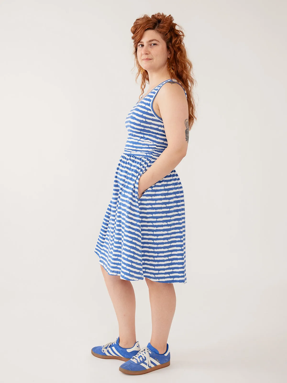 Asheville Dress - Cobalt Split Stripe sold by Mata Traders product image thumbnail 3