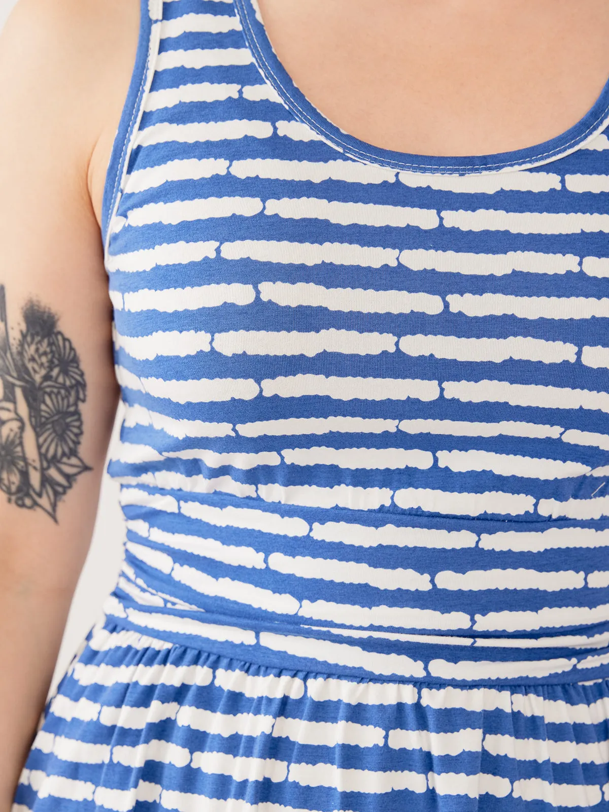 Asheville Dress - Cobalt Split Stripe sold by Mata Traders product image thumbnail 2