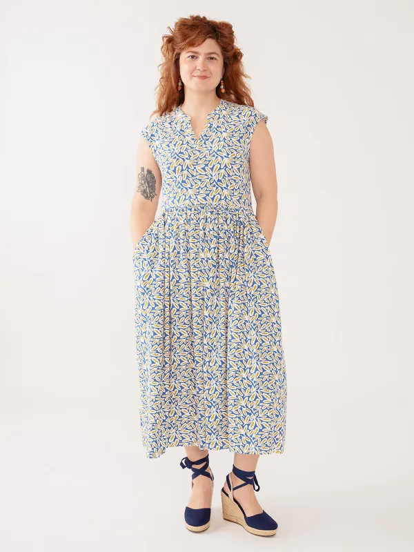 Claudia Dress - Fern Beats Blue made by Mata Traders