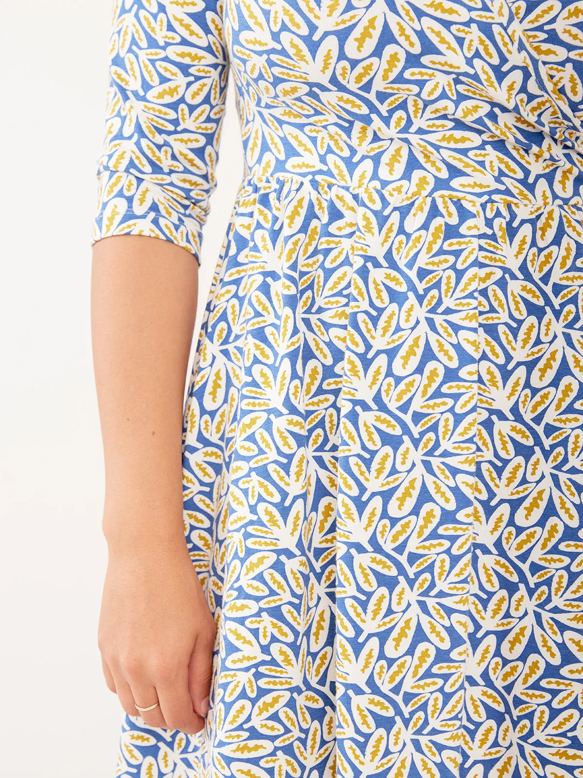 Callie 3/4 Sleeve Wrap Dress - Fern Beats Blue sold by Mata Traders product image thumbnail 2