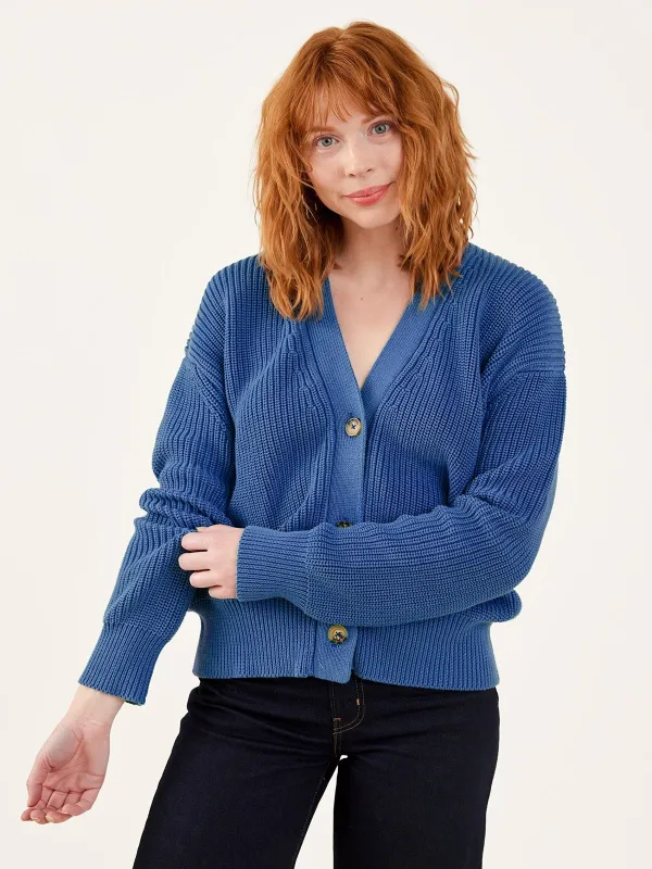 Fisherman Cardigan - Cerulean Cotton made by Mata Traders