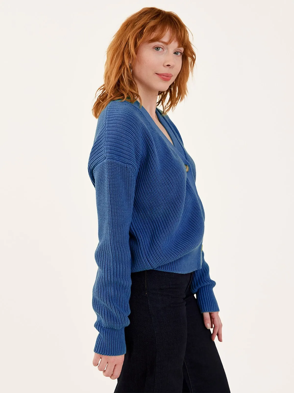 Fisherman Cardigan - Cerulean Cotton sold by Mata Traders product image thumbnail 2