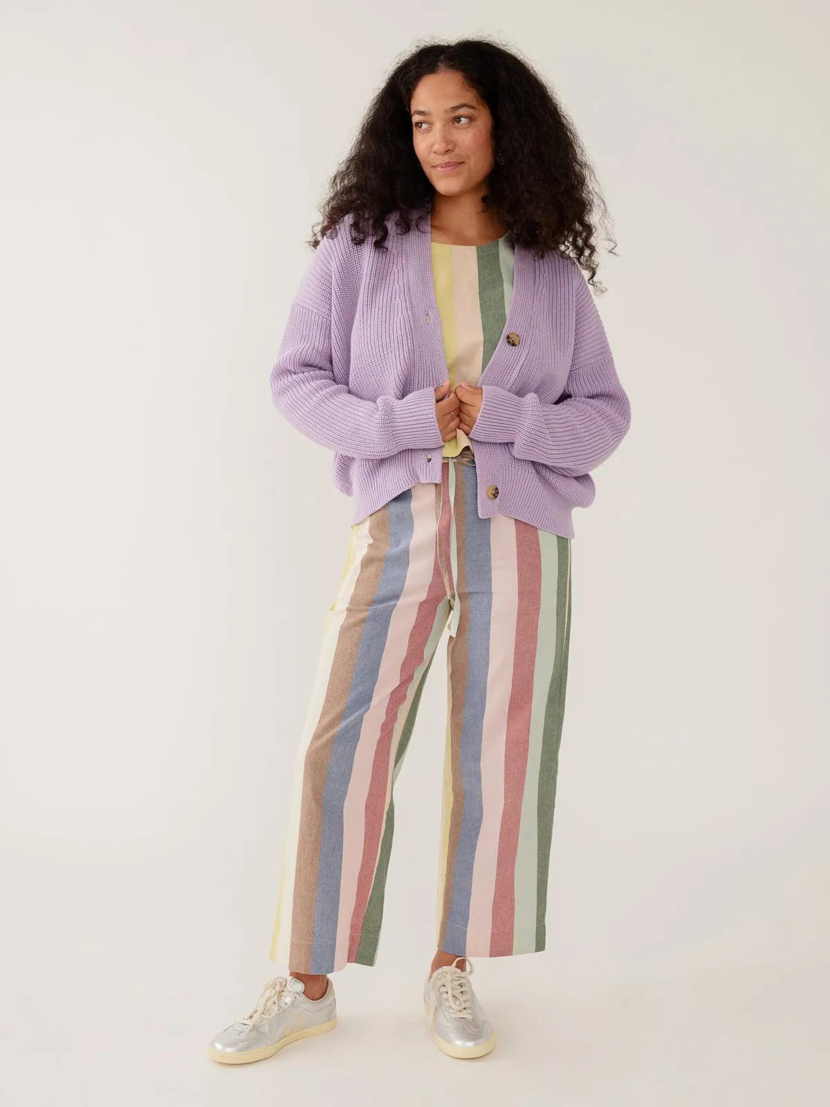 Fisherman Cardigan - Lilac Cotton sold by Mata Traders product image thumbnail 5