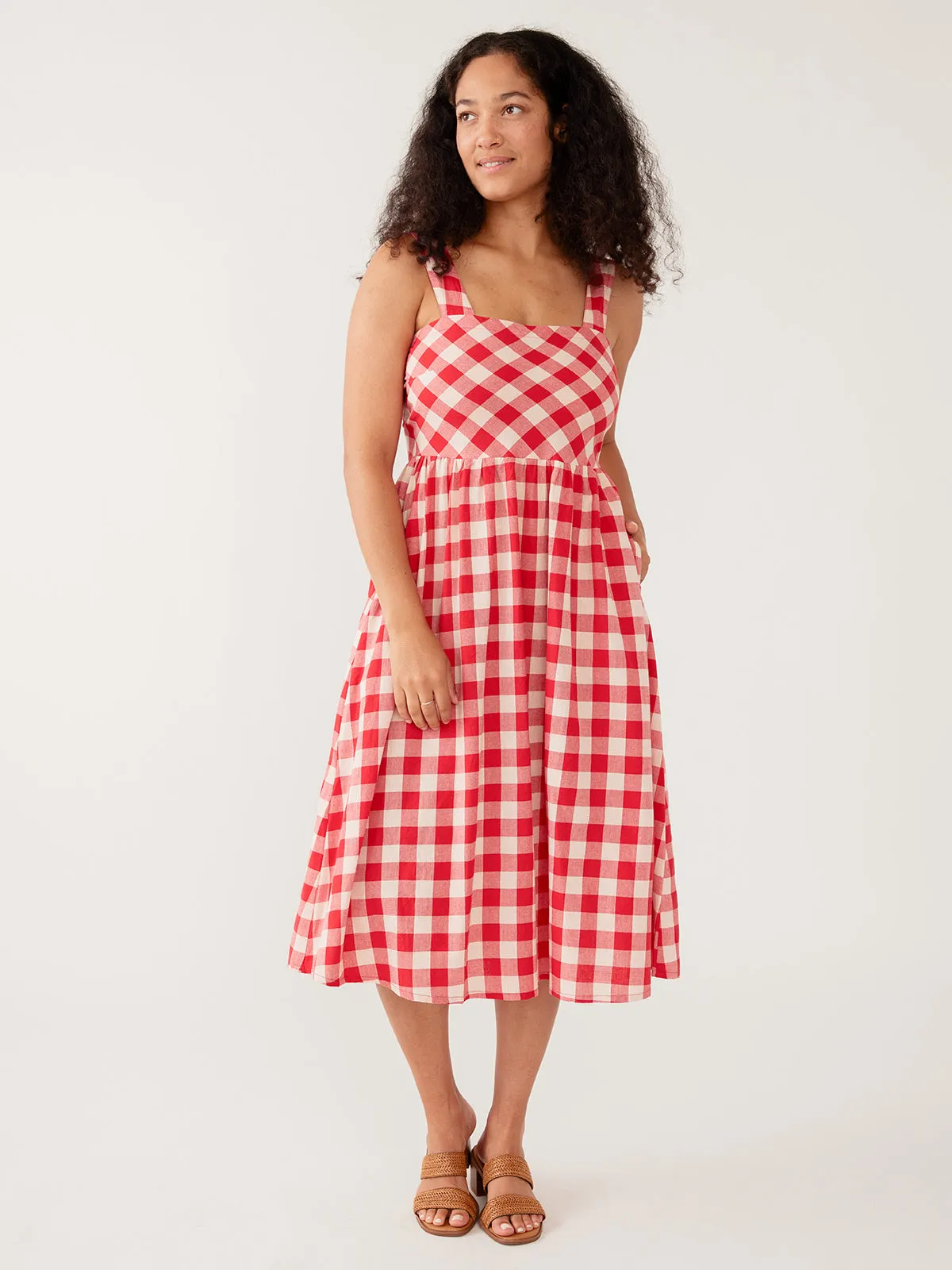 Nikita Dress - Red Gingham sold by Mata Traders