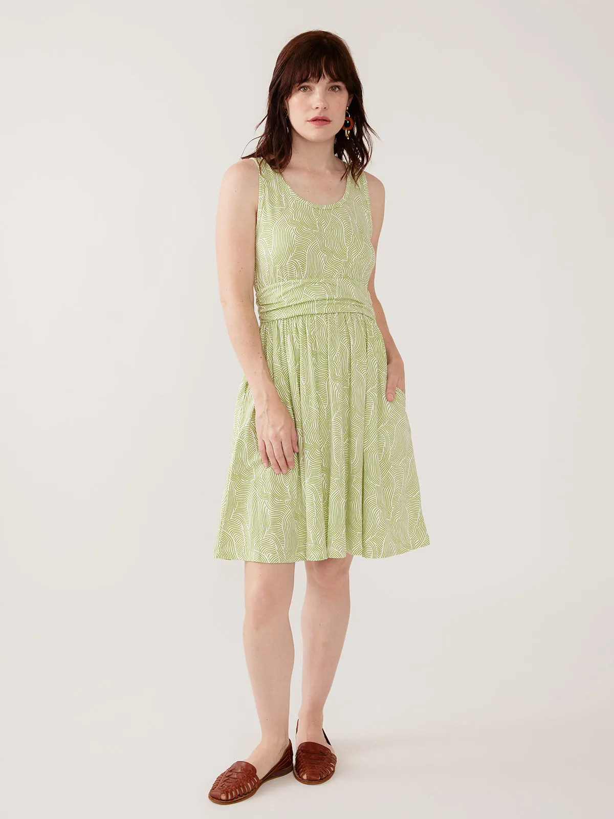 Asheville Dress - Pear Waves Jersey sold by Mata Traders