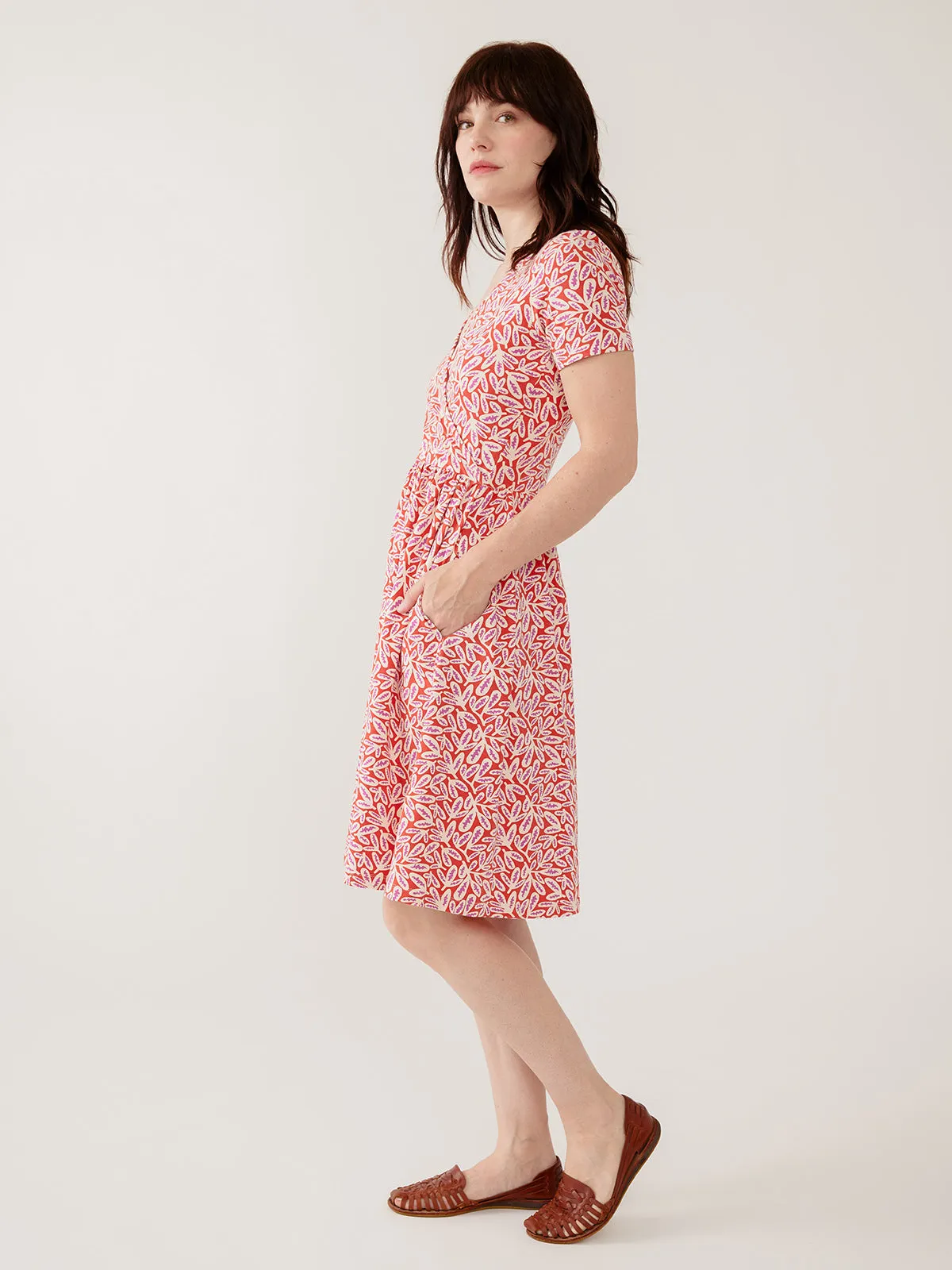 Izzy Wrap Dress - Fern Beats Tangerine sold by Mata Traders product image thumbnail 3