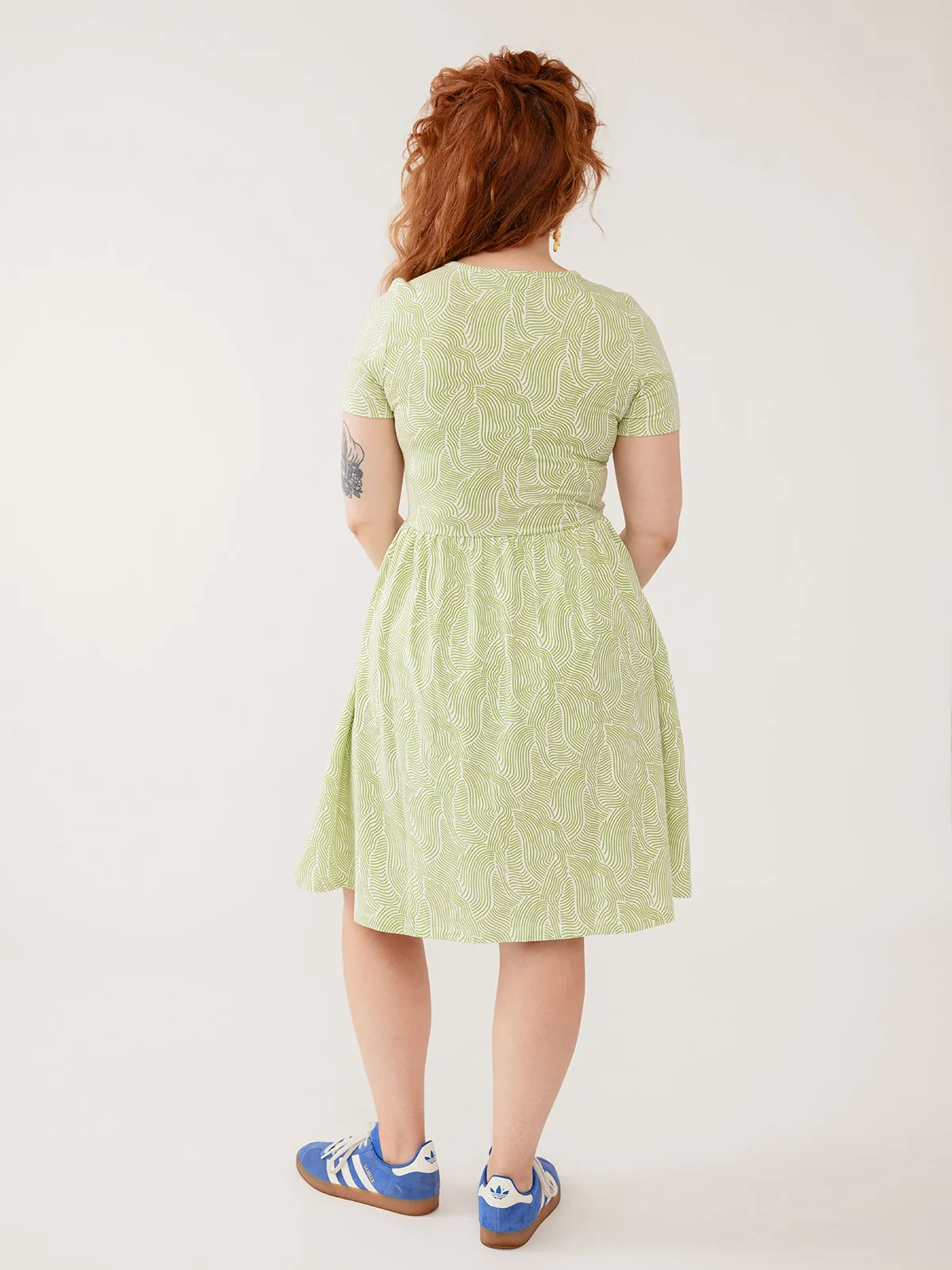 Izzy Wrap Dress - Pear Waves Jersey sold by Mata Traders product image thumbnail 4