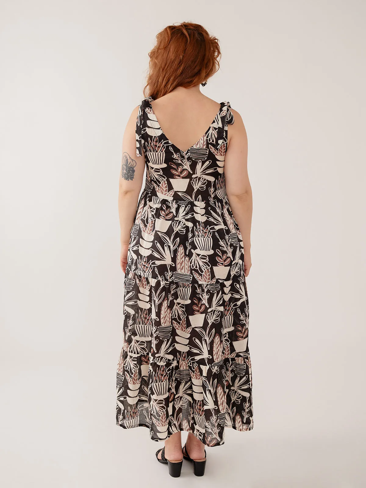 Lorelei Tiered Dress - Neutral Cacti sold by Mata Traders product image thumbnail 5
