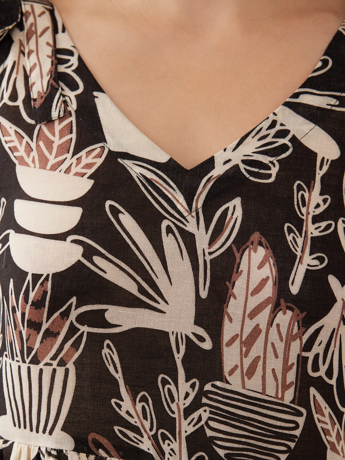 Lorelei Tiered Dress - Neutral Cacti sold by Mata Traders product image thumbnail 2