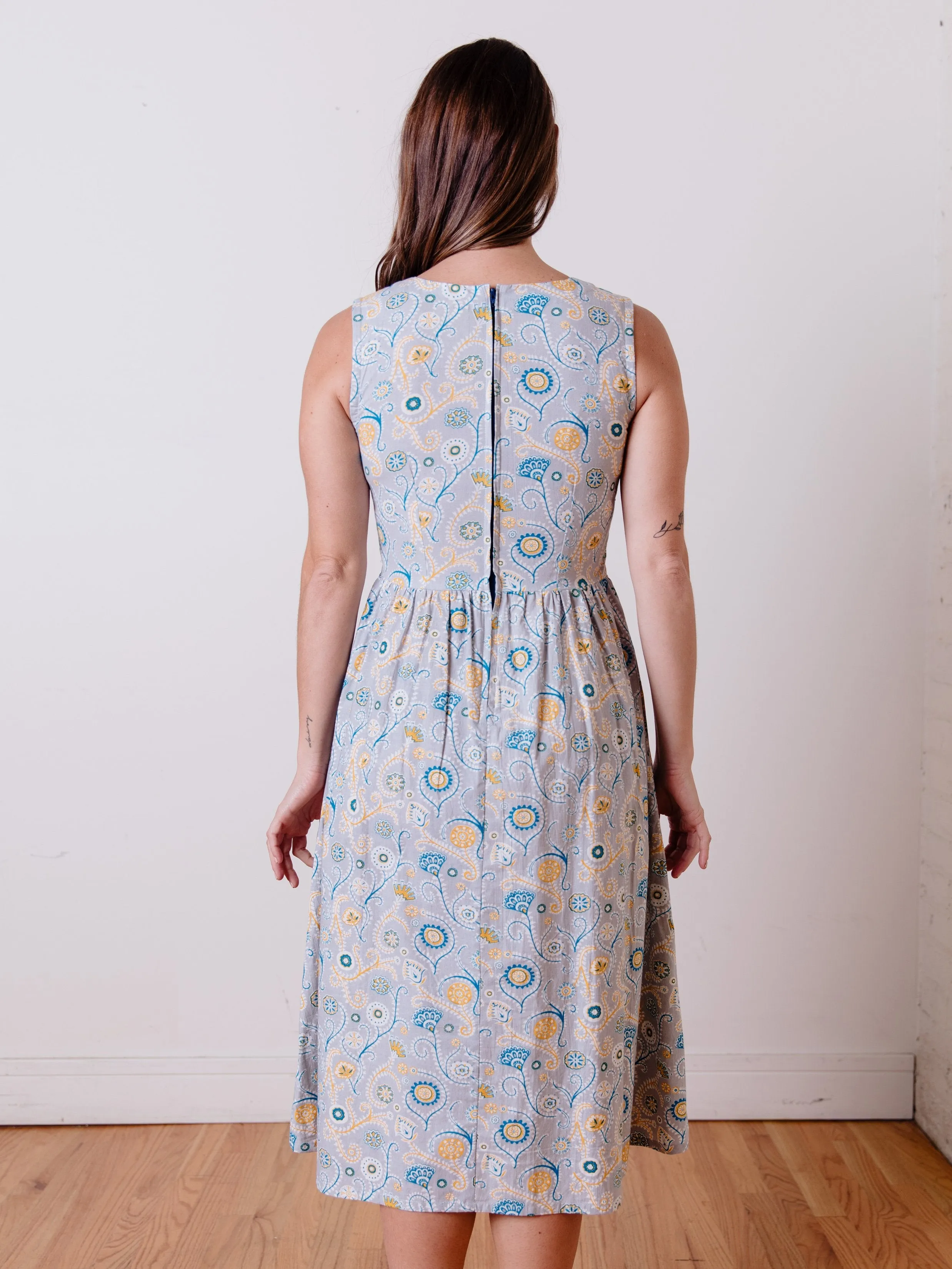 Sydney Sleeveless Midi Dress - Blue Suzani sold by Mata Traders product image thumbnail 2
