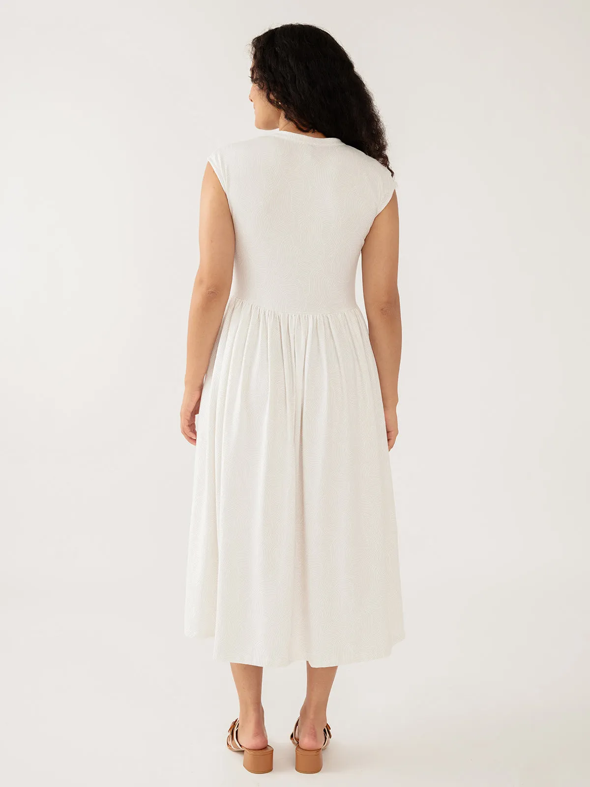 Claudia Dress - White Waves Jersey sold by Mata Traders product image thumbnail 5