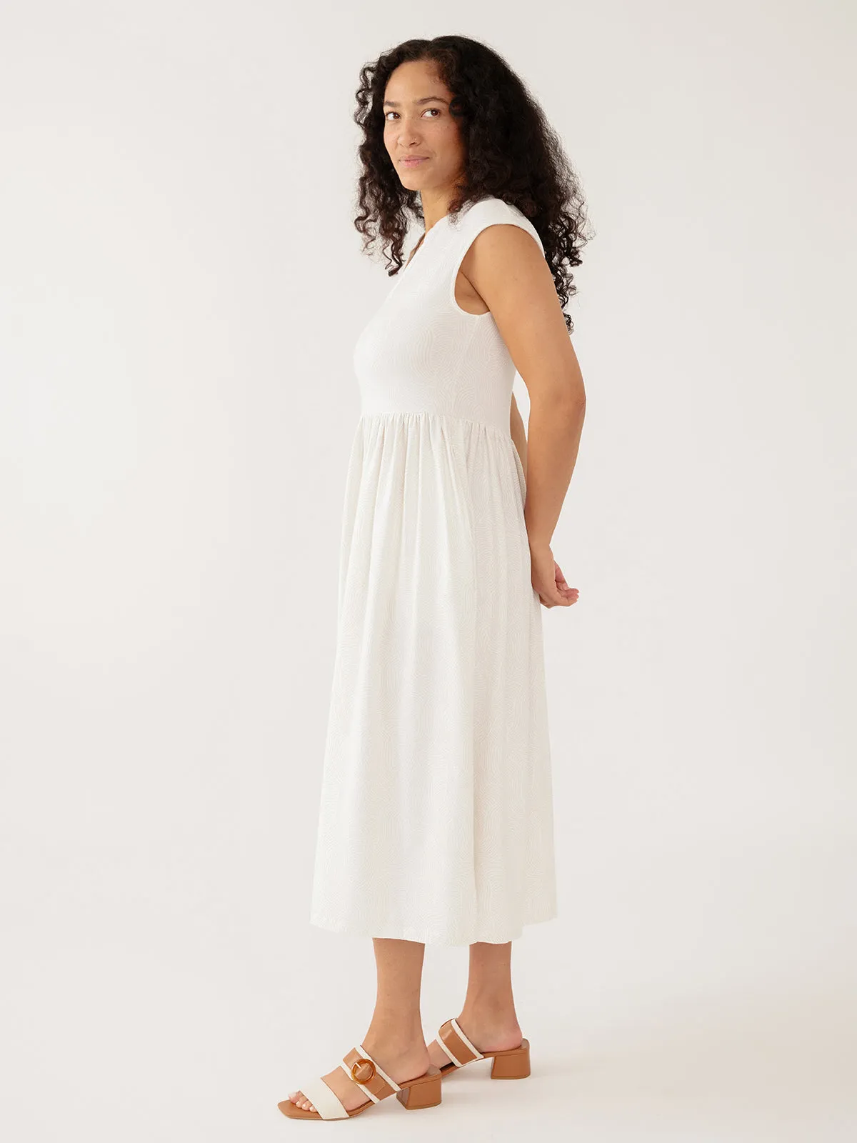 Claudia Dress - White Waves Jersey sold by Mata Traders product image thumbnail 4