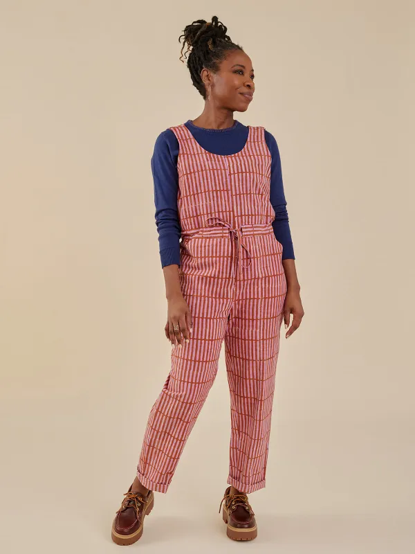 Julia Jumpsuit - Mod Block Terracotta Blush made by Mata Traders