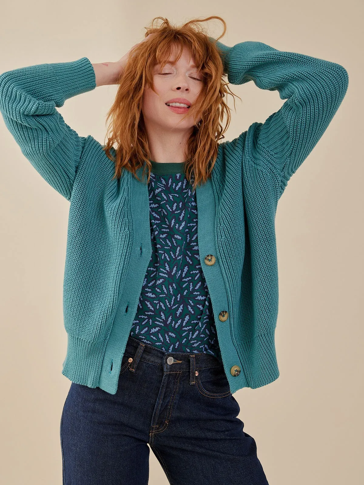 Caitlin Top - Fern Beats Emerald sold by Mata Traders product image thumbnail 3