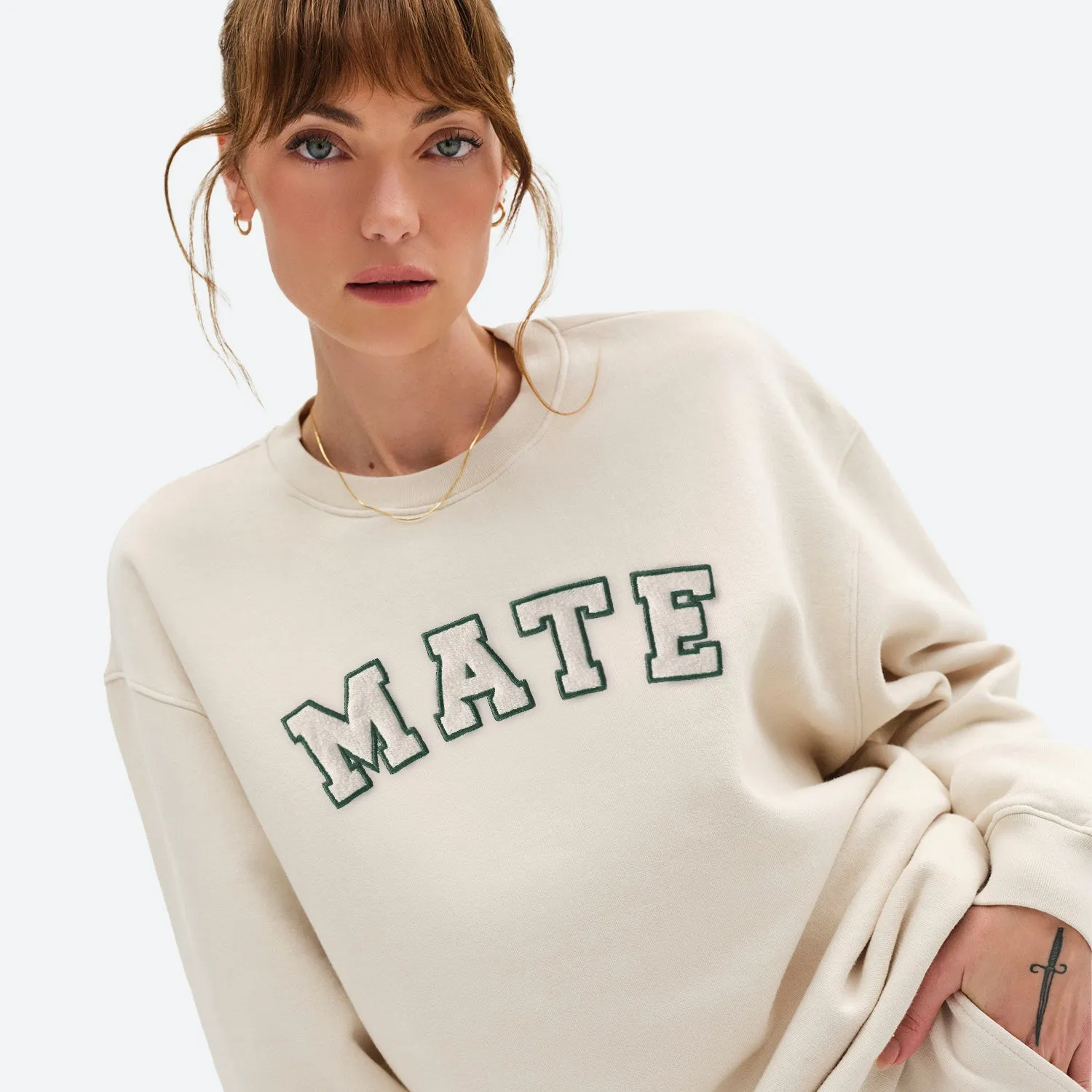 Organic Fleece Embroidered Oversized Sweatshirt sold by MATE the Label