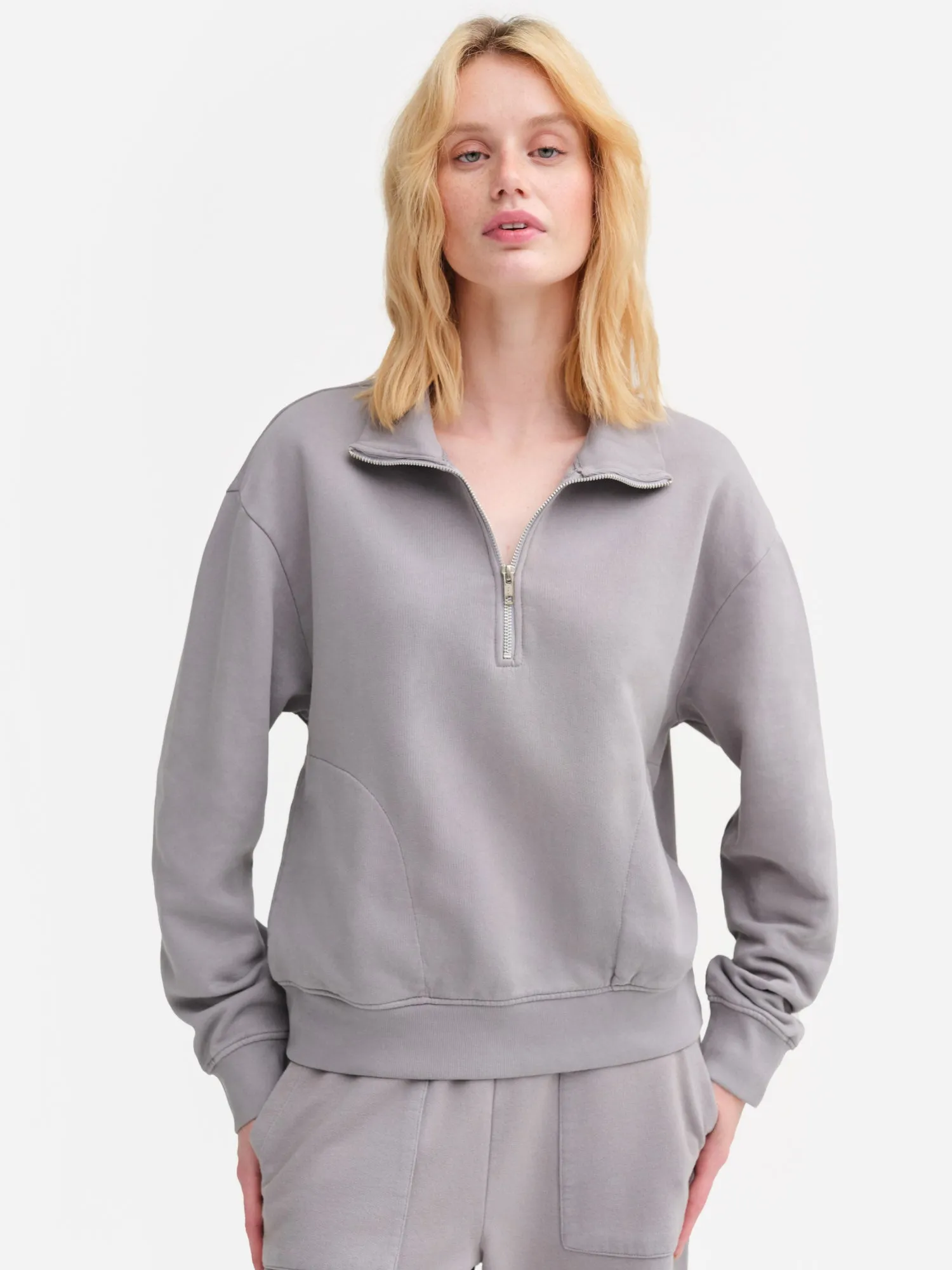 Organic Fleece Quarter Zip Sweatshirt sold by MATE the Label product image thumbnail 2