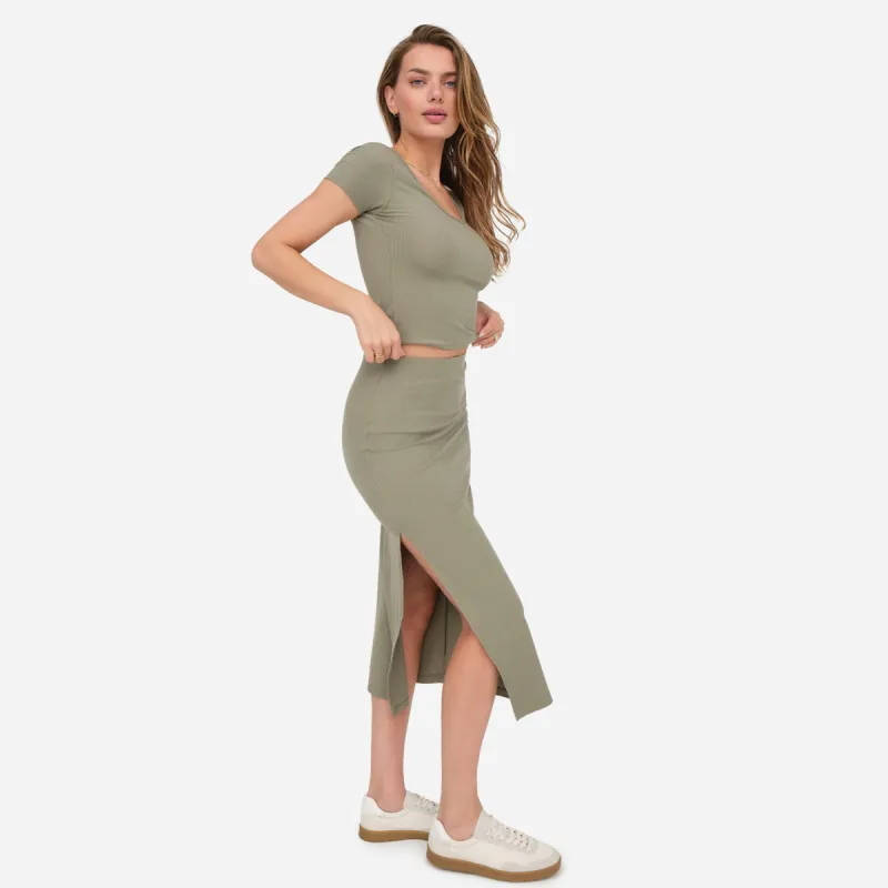 Tencel Rib Skirt sold by MATE the Label