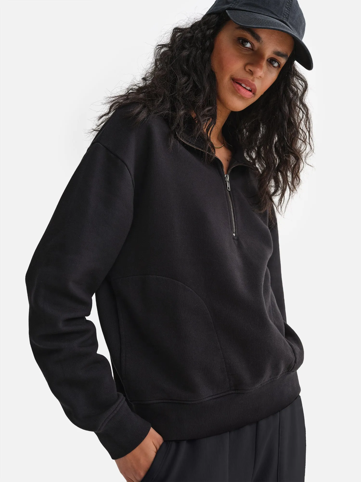 Organic Fleece Quarter Zip Sweatshirt sold by MATE the Label product image thumbnail 2