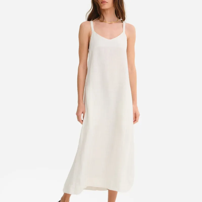 Organic Linen Tie Back Maxi Dress sold by MATE the Label