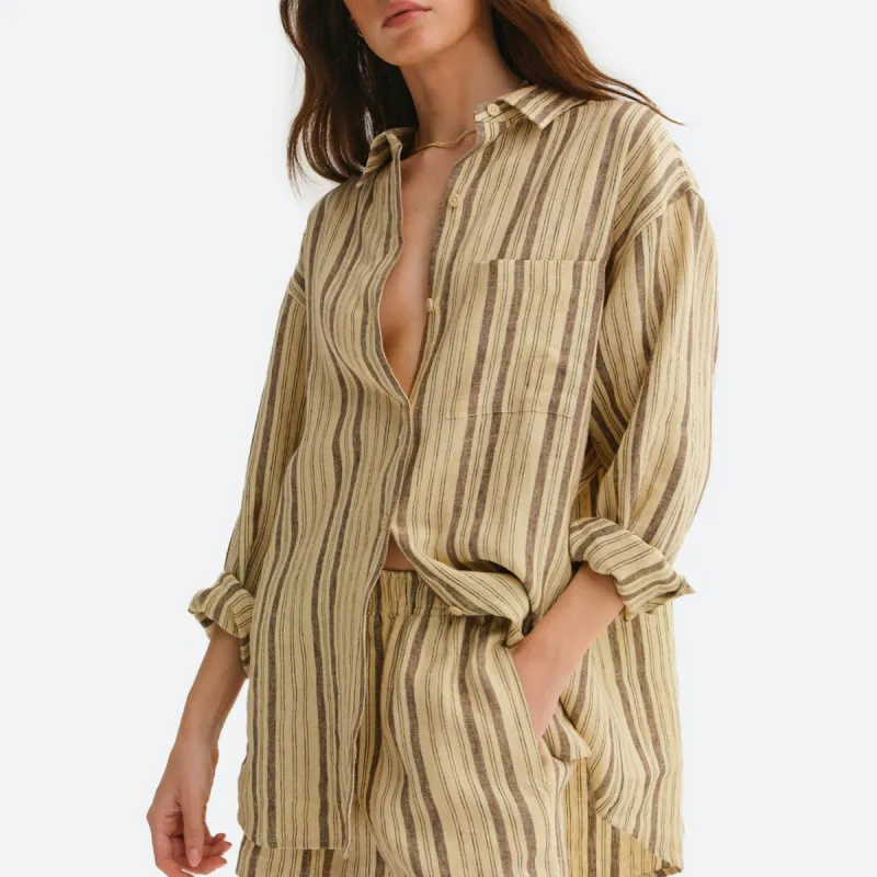 Organic Linen Oversized Button Down sold by MATE the Label