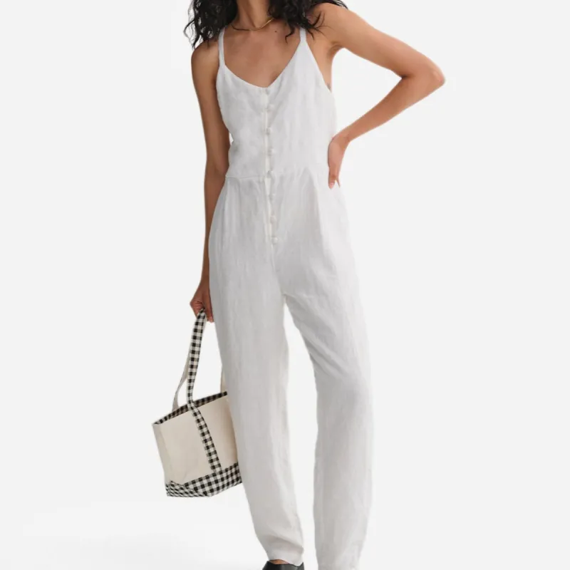 Organic Linen Tank Jumpsuit sold by MATE the Label