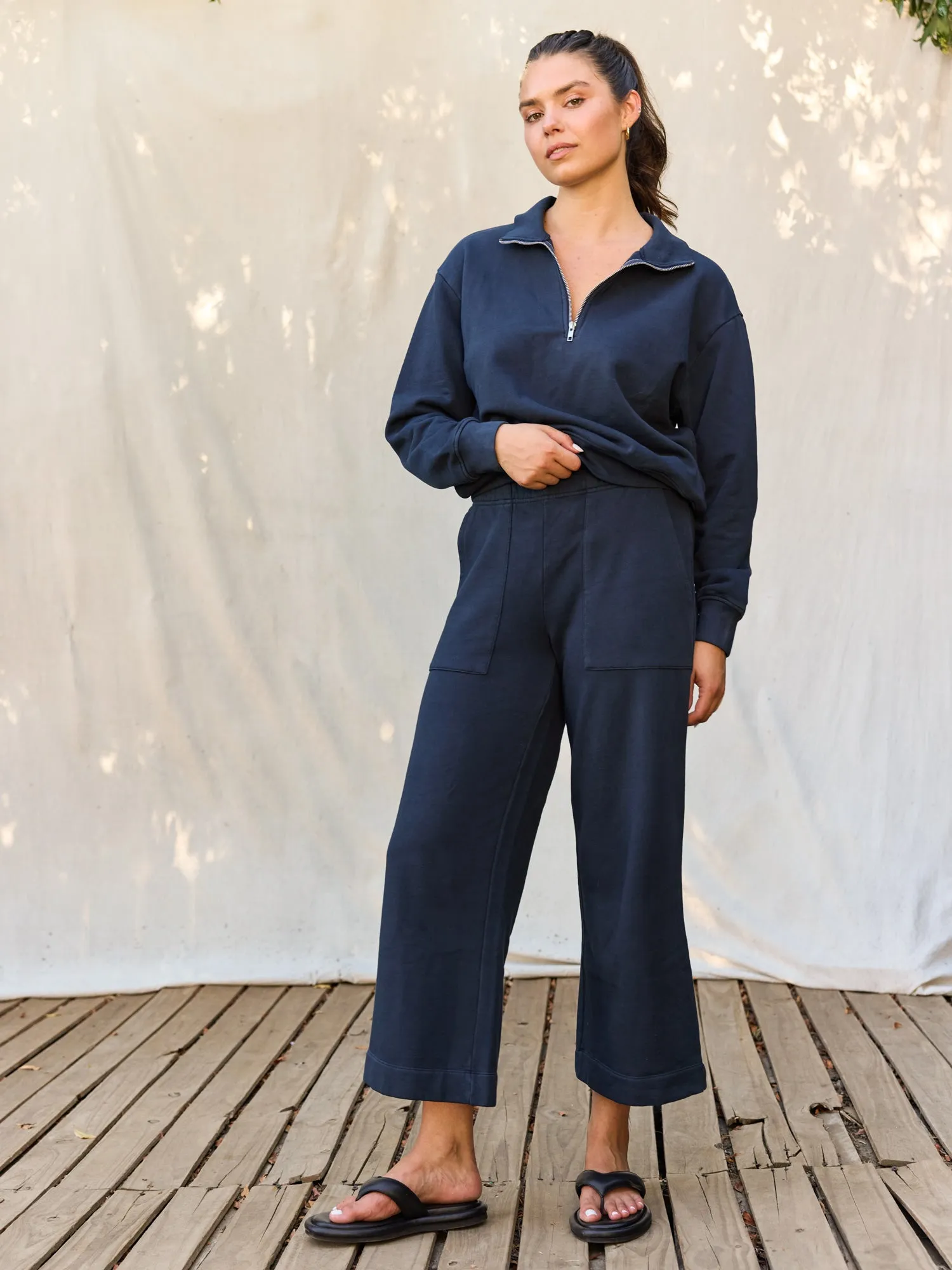 Organic Fleece Quarter Zip Sweatshirt sold by MATE the Label product image thumbnail 3