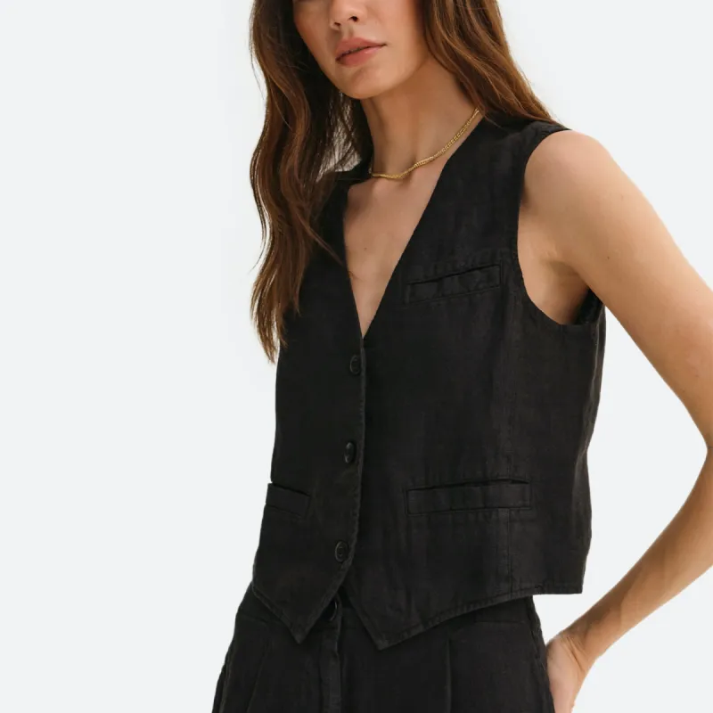 Organic Linen Vest made by MATE the Label