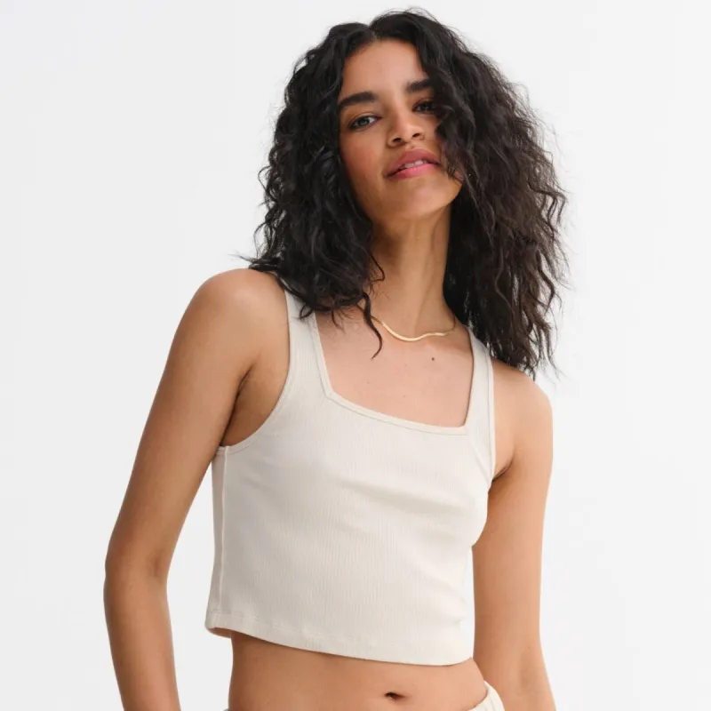 Tencel Rib Crop Square Tank sold by MATE the Label
