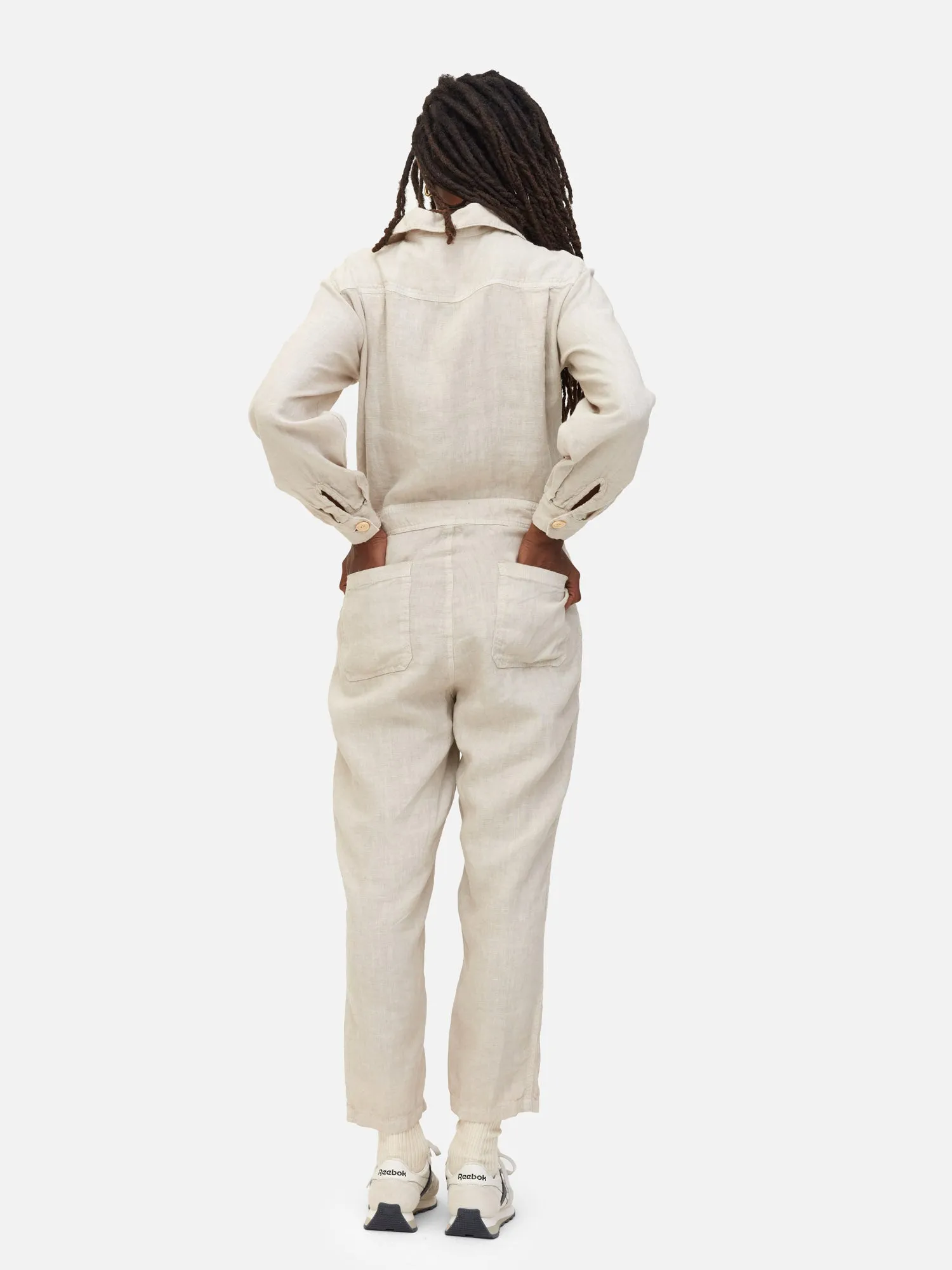Linen Long Sleeve Jumpsuit sold by MATE the Label product image thumbnail 5