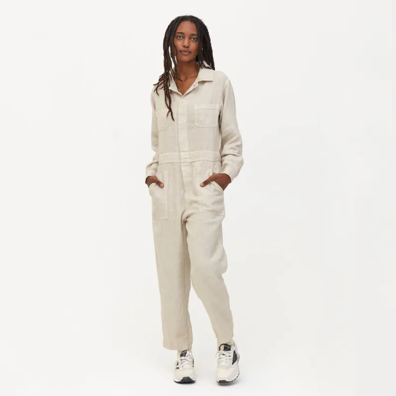 Linen Long Sleeve Jumpsuit sold by MATE the Label