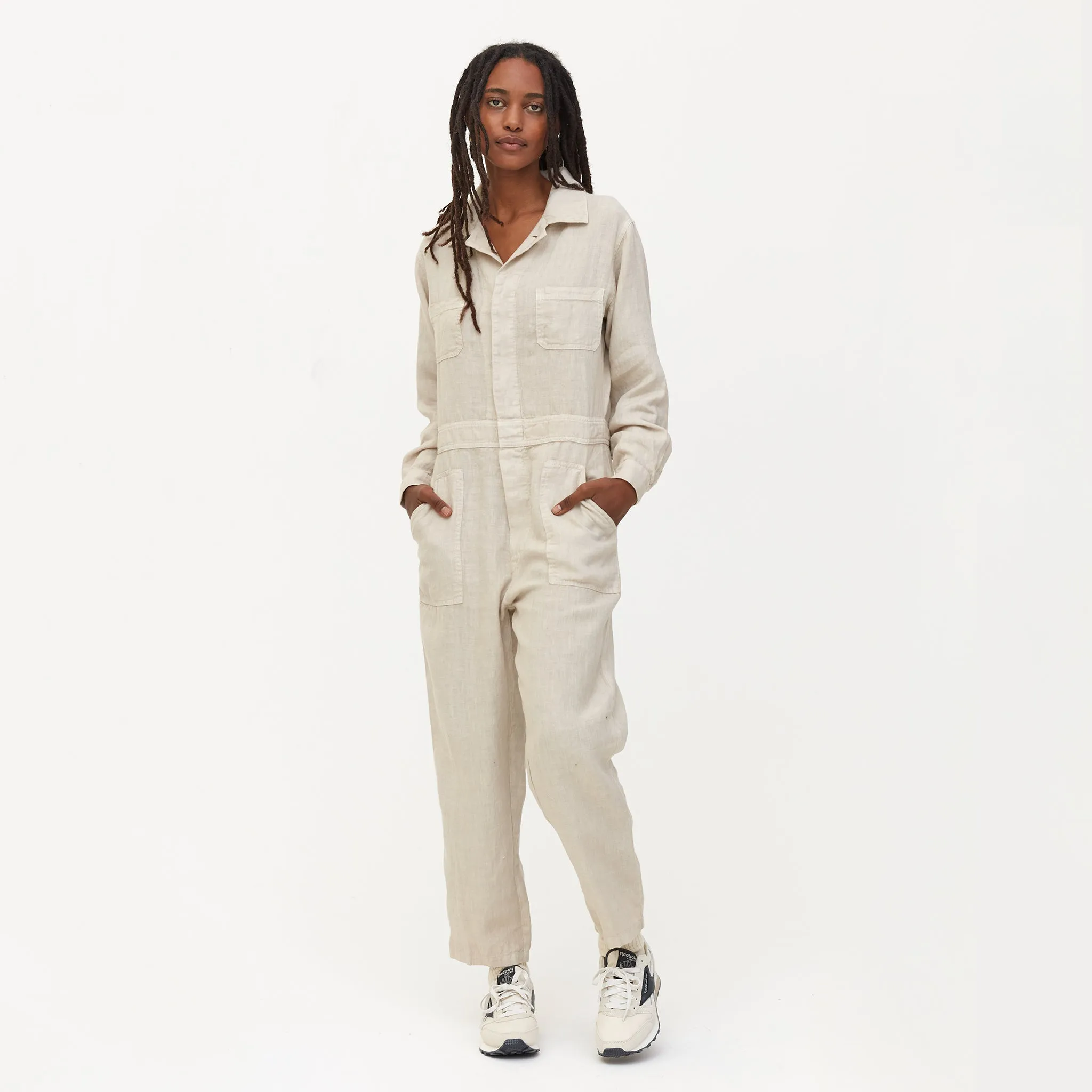 Linen Long Sleeve Jumpsuit sold by MATE the Label