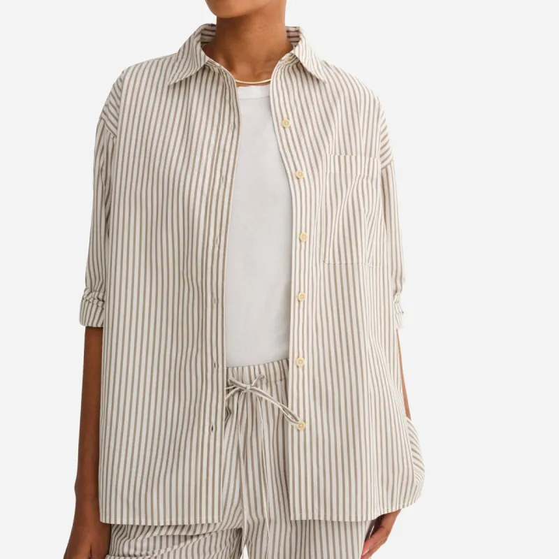 Organic Poplin Long Sleeve Button Down sold by MATE the Label