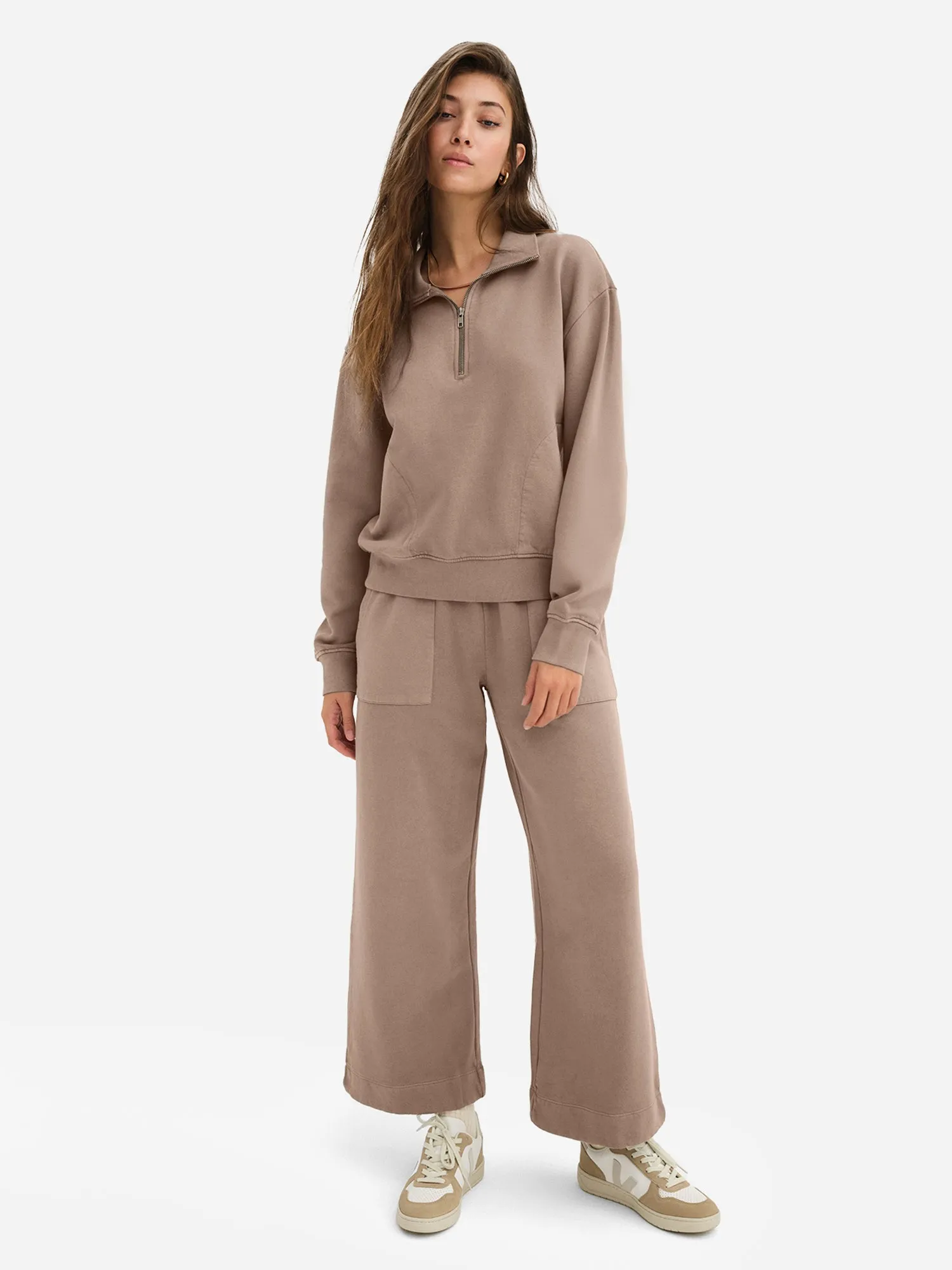 Organic Fleece Quarter Zip Sweatshirt sold by MATE the Label product image thumbnail 4