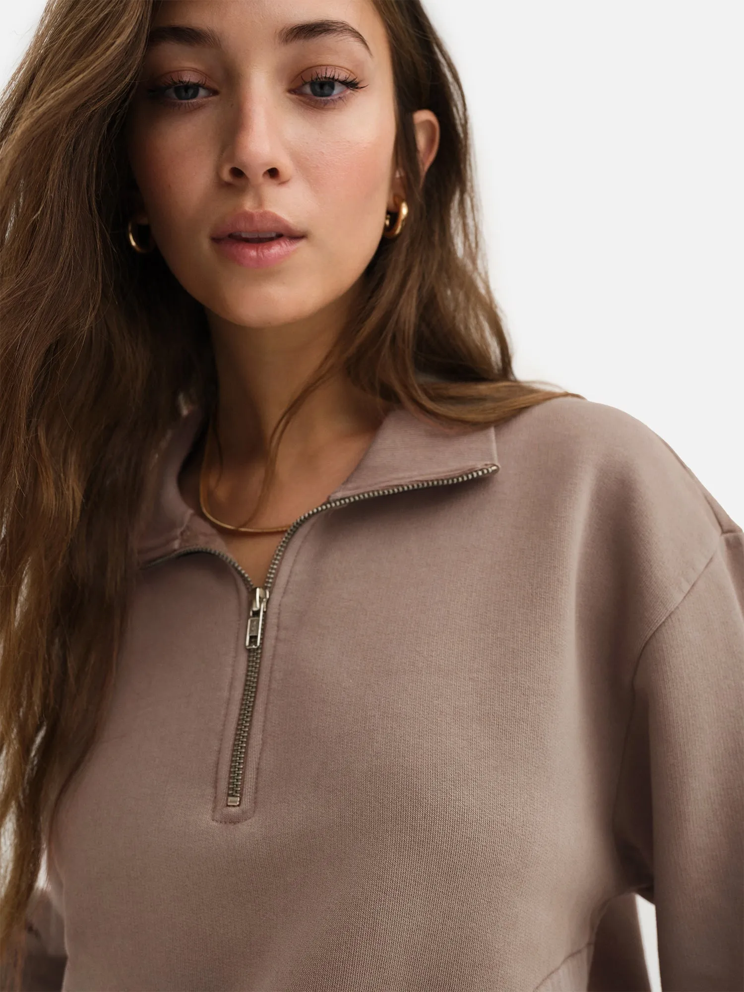 Organic Fleece Quarter Zip Sweatshirt sold by MATE the Label product image thumbnail 3