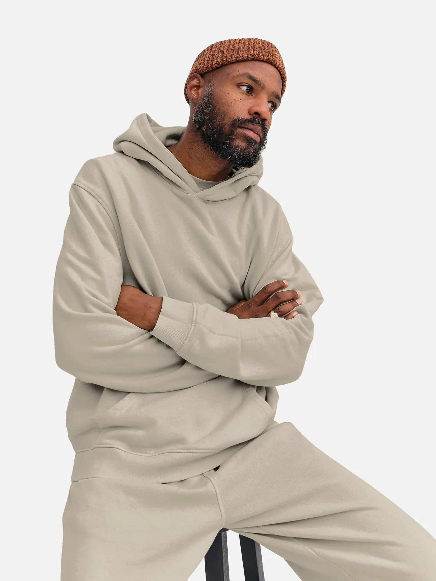 Men's Organic Fleece Hoodie sold by MATE the Label product image thumbnail 4