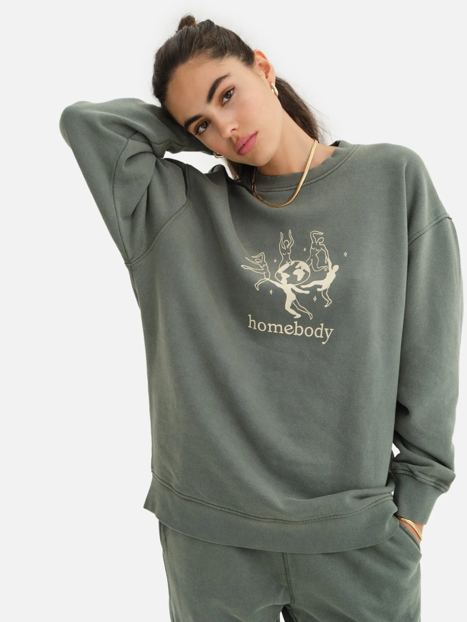 Organic Fleece Graphic Oversized Sweatshirt sold by MATE the Label product image thumbnail 4