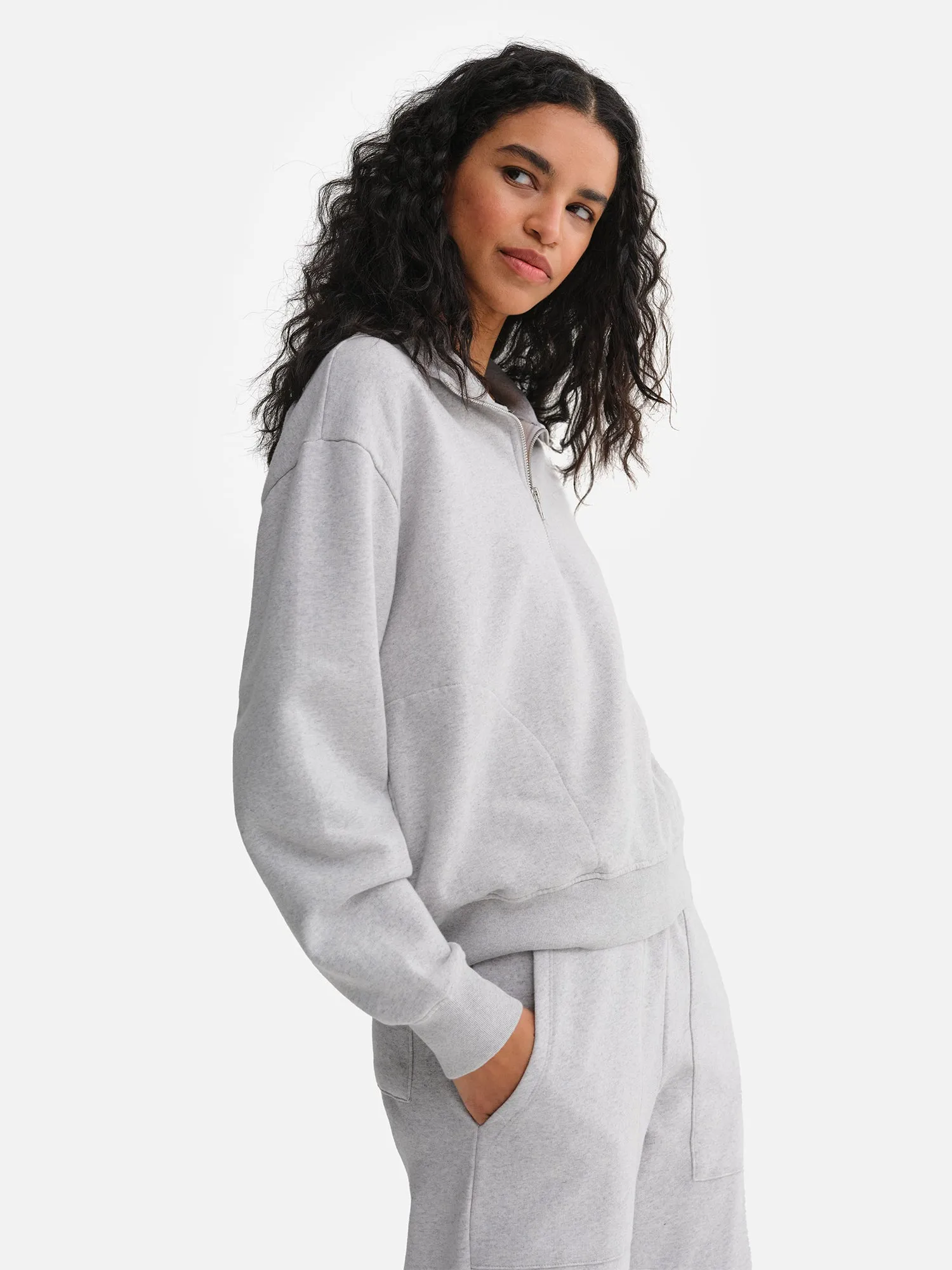 Organic Fleece Quarter Zip Sweatshirt sold by MATE the Label product image thumbnail 4