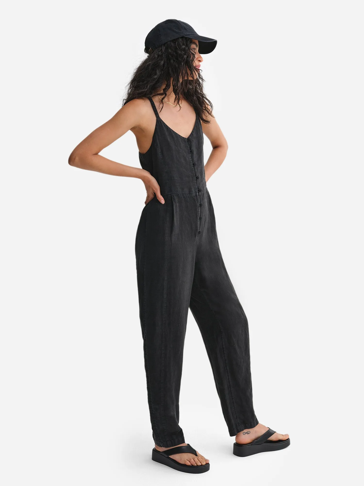 Organic Linen Tank Jumpsuit sold by MATE the Label product image thumbnail 5