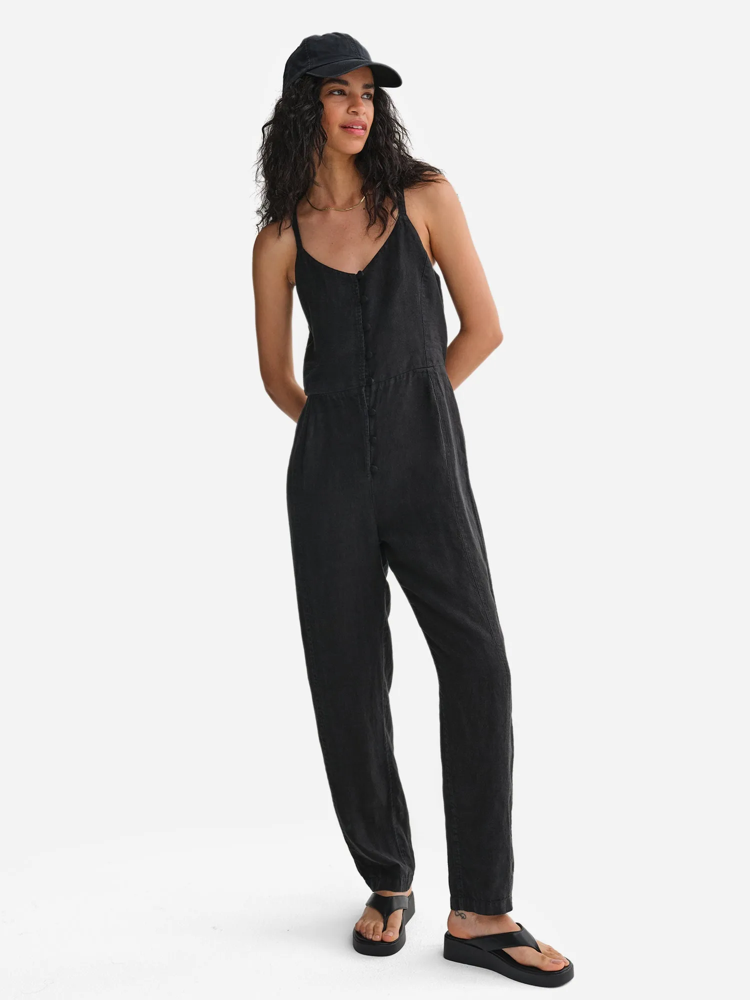 Organic Linen Tank Jumpsuit sold by MATE the Label product image thumbnail 2